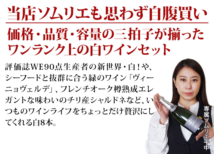 当店ソムリエが選んだ“ちょっといい”白ワイン8本セット 送料無料 白ワインセット「1/13更新」