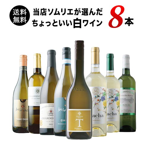 当店ソムリエが選んだ“ちょっといい”白ワイン8本セット 送料無料 白ワインセット「4/28更新」